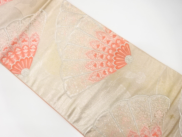 JAPANESE KIMONO / ANTIQUE FUKURO OBI / SILK / WOVEN FLOWER CREST